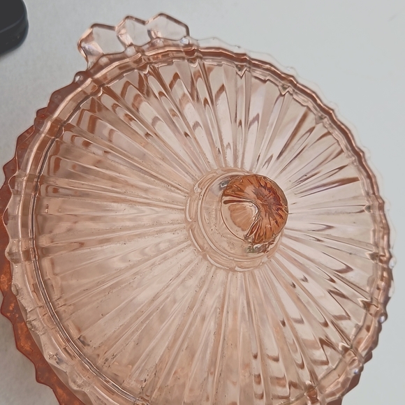 Vintage Soft Pink Depression Glass Candy Dish - Picture 4 of 4